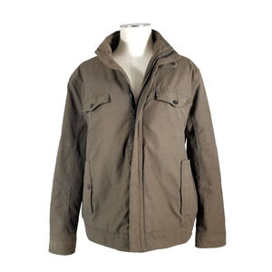 Keneth Cole field jacket coat Barn men's XL extra large Khaki Green Lined Winter